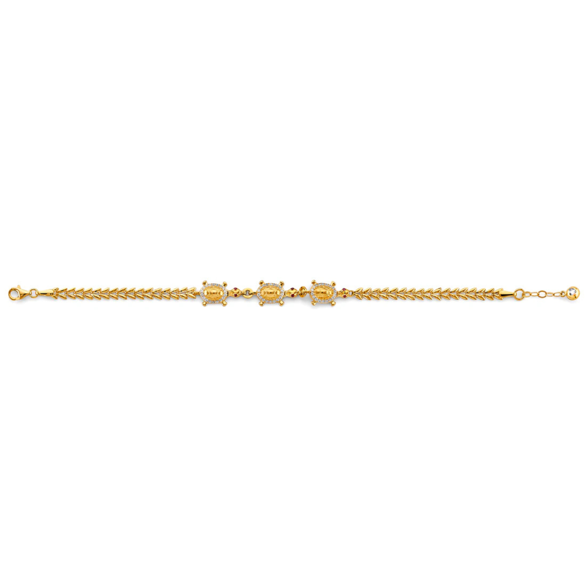 Gold bracelet with a central gemstone on a white background available on the TX.ORO website.