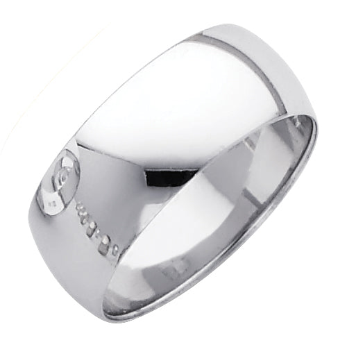 14K White Gold Plain Regular Fit Unisex Wedding Band Ring - 2mm to 8mm Unisex