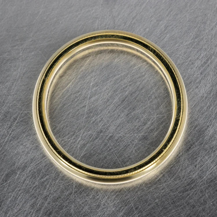 14K Yellow Gold 6mm Traditional Heavy Weight Comfort Fit Milgrain Wedding Band Ring