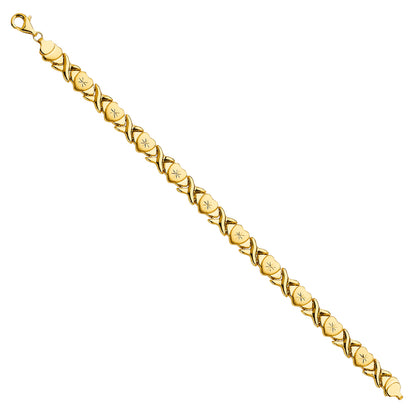 Gold bracelet on a white background available on the TX.ORO website.