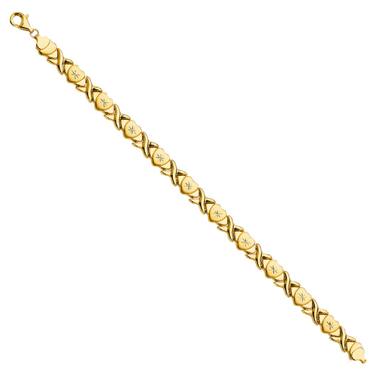 Gold bracelet on a white background available on the TX.ORO website.