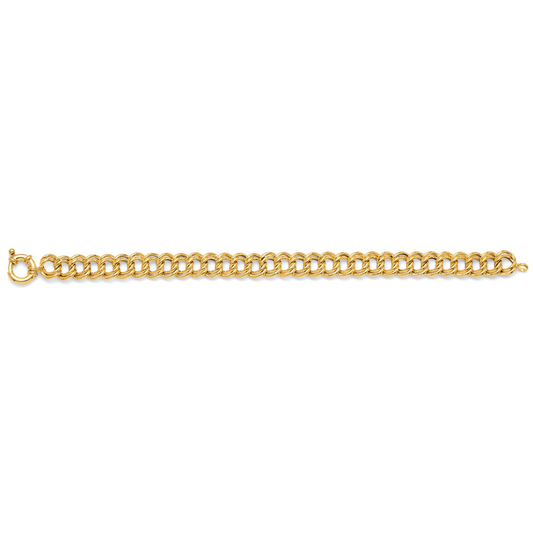 14K Yellow Gold Hollow Charm Chain Bracelet for Men & Women