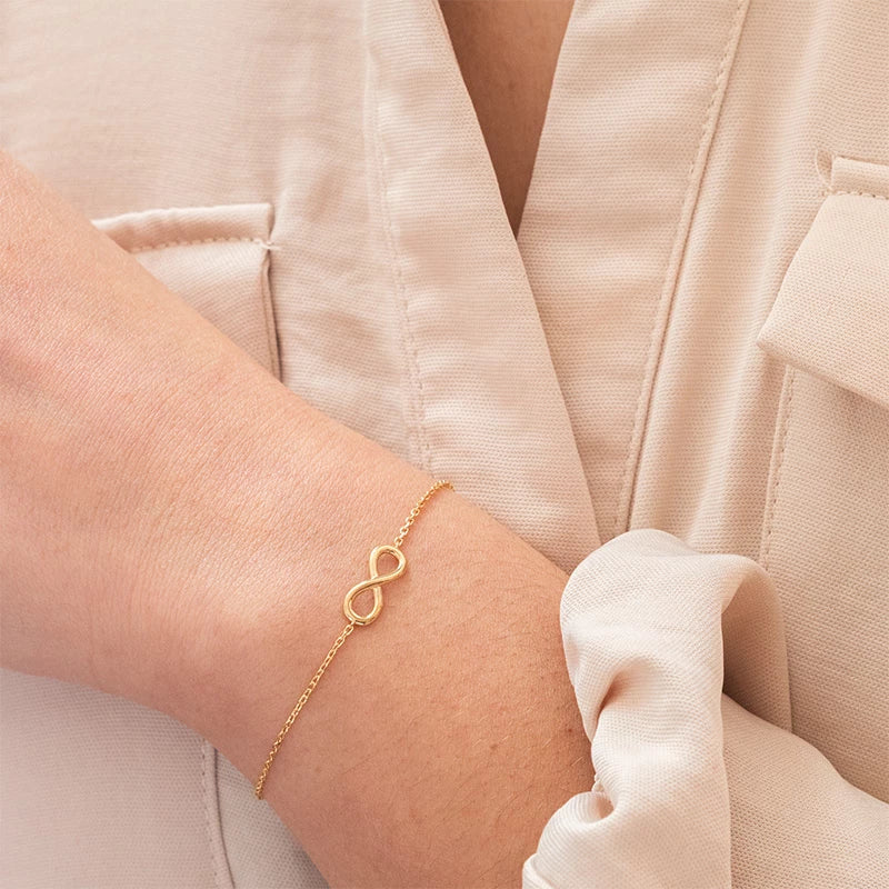 14K Yellow Gold Infinity Symbol Bracelet for Men & Women