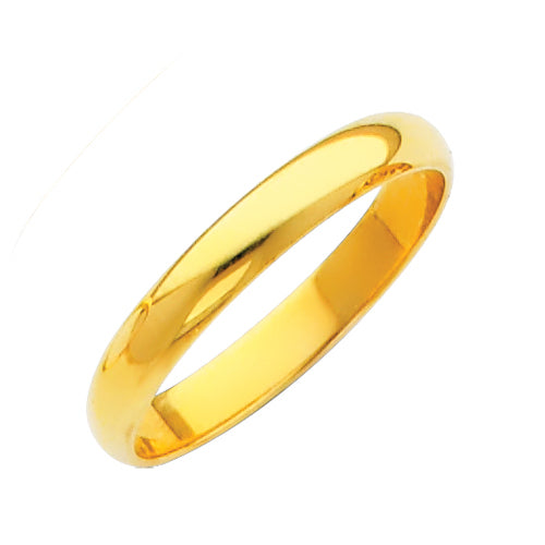 14K Yellow Gold 2mm Plain Wedding Band Ring - Unisex Classic Comfort Fit