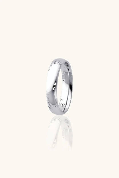 14K White Gold 4mm Traditional Heavy Weight Comfort Fit Unisex Wedding Band Ring