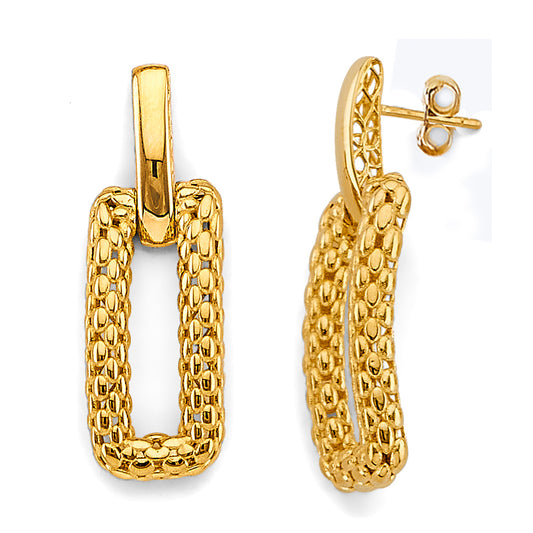 Gold hoop earrings on a white background available on the TX.ORO website.