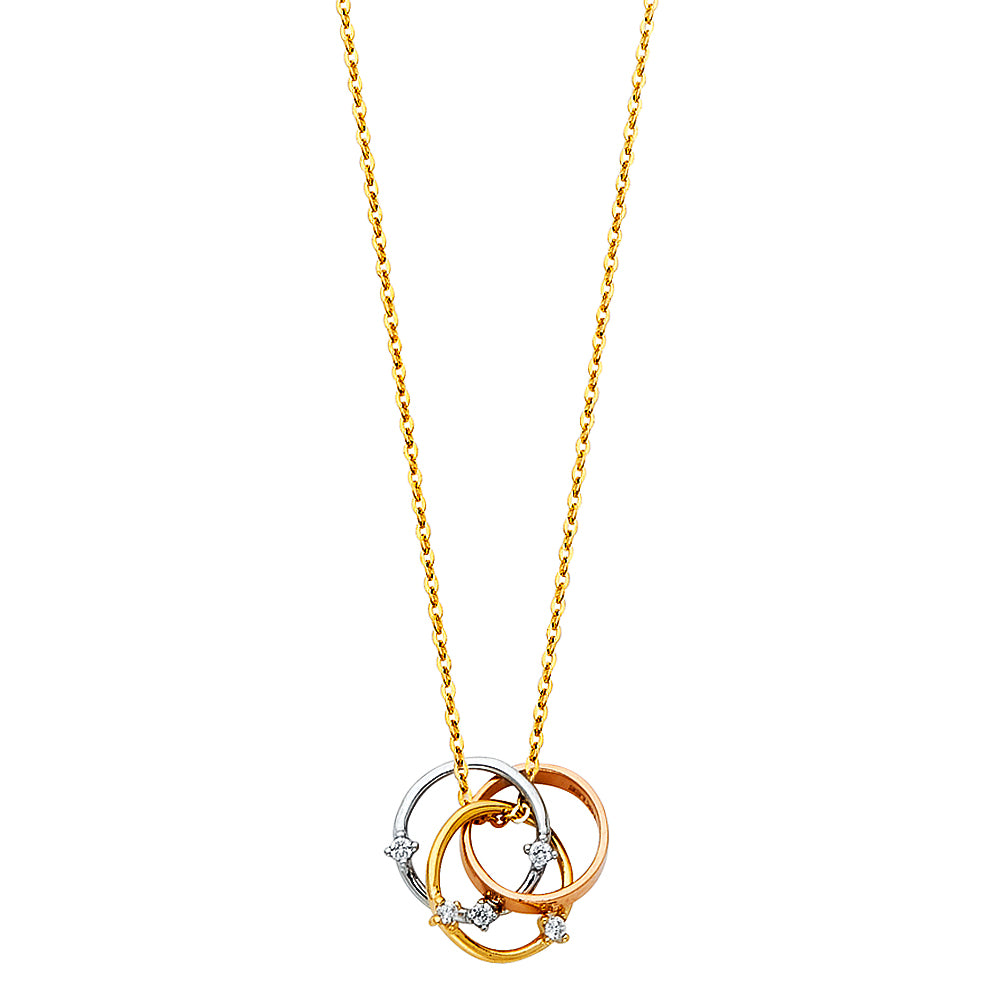 Gold necklace with a pendant on a white background available on the TX.ORO website.