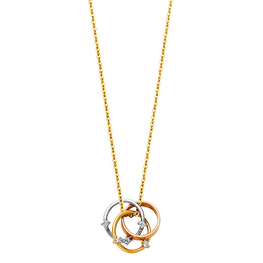 Gold necklace with a pendant on a white background available on the TX.ORO website.