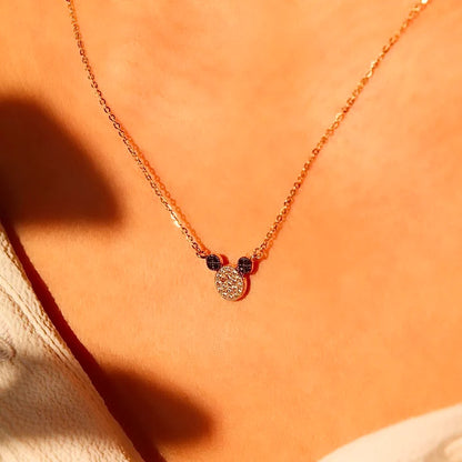 14K Yellow Gold Cubic Zirconia Mouse Necklace For Women