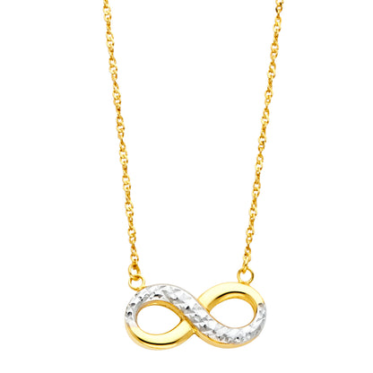 14K Two-Tone Gold Infinity Symbol Pendant Necklace for Women