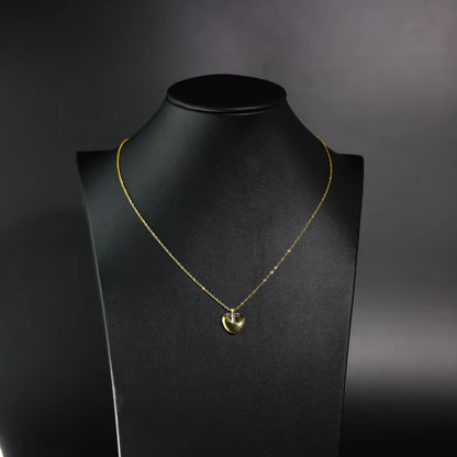 14K Two-Tone Gold Cross Heart Religious Love Symbol Necklace
