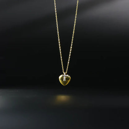 14K Two-Tone Gold Cross Heart Religious Love Symbol Necklace
