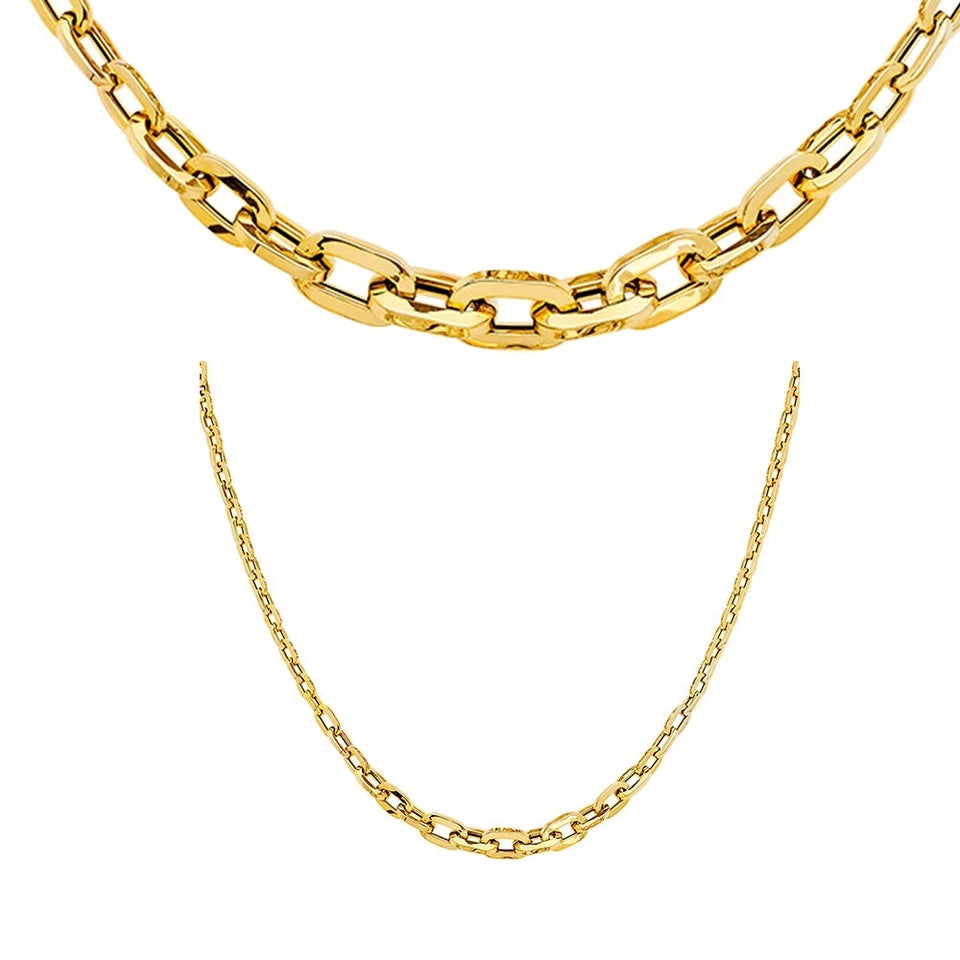 Two gold chains on a white background available on the TX.ORO website.