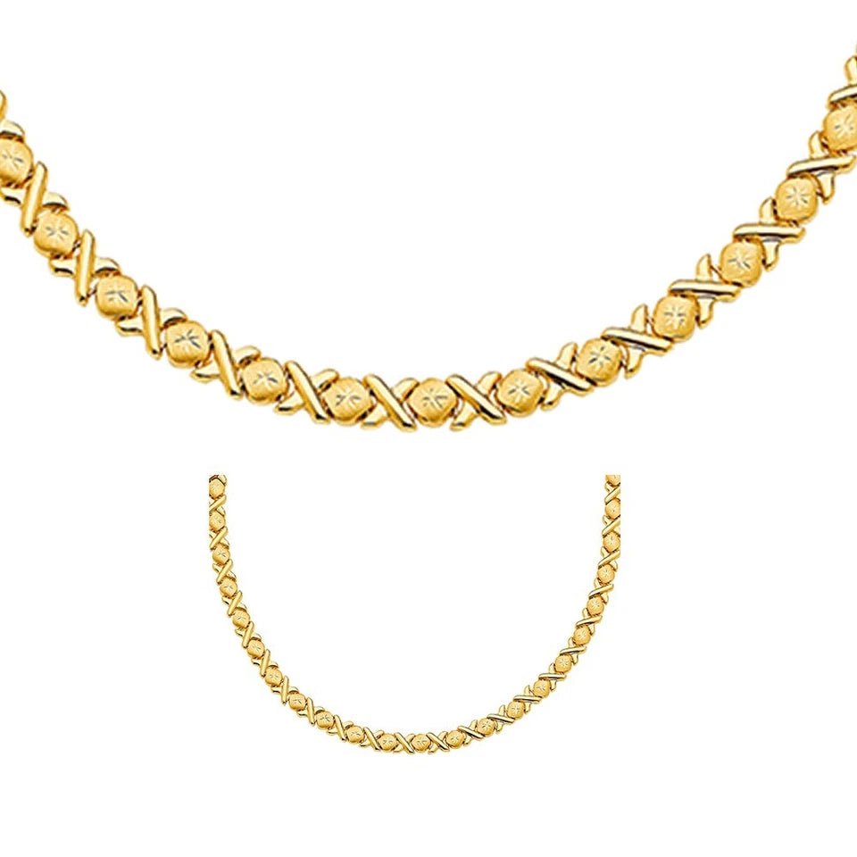 Two gold necklaces on a white background available on the TX.ORO website.