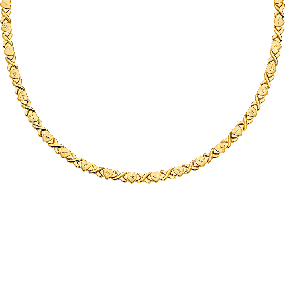 Gold necklace on a white background available on the TX.ORO website.