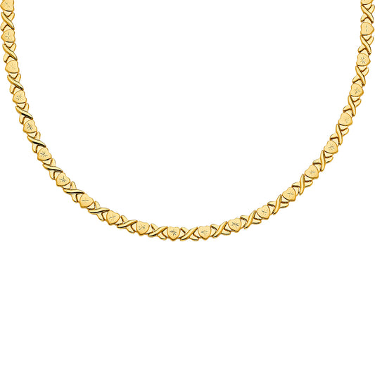 Gold necklace on a white background available on the TX.ORO website.