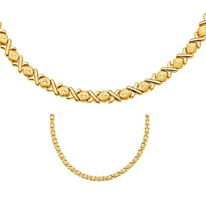 Two gold necklaces on a white background available on the TX.ORO website.