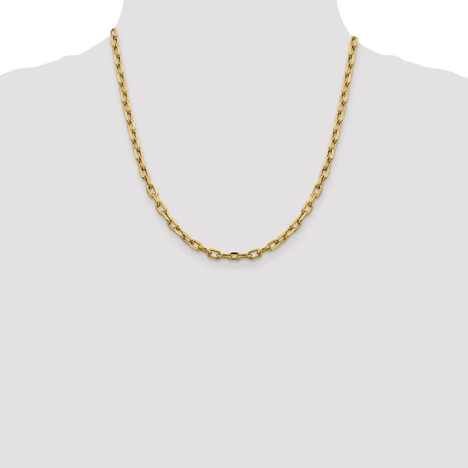 Gold chain necklace on a mannequin with a white background available on the TX.ORO website.