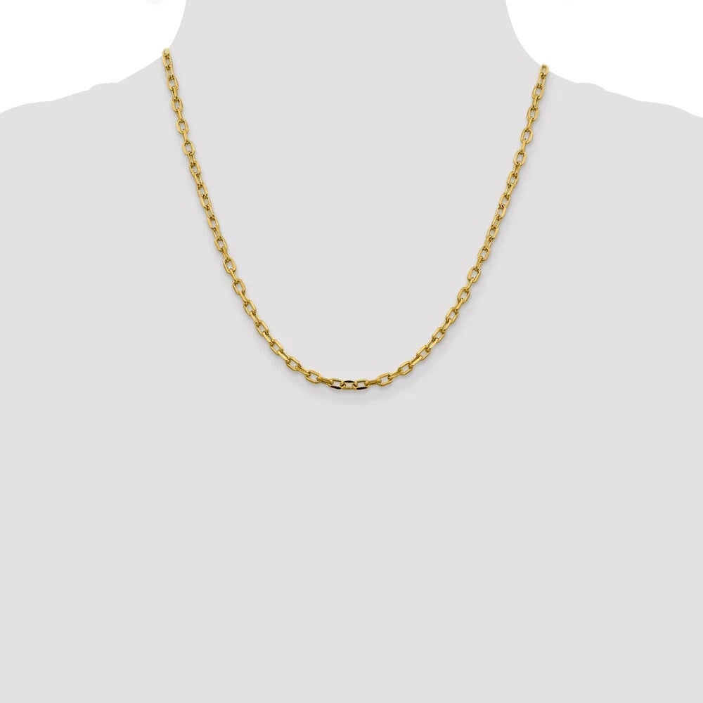 Gold chain necklace on a mannequin with a white background available on the TX.ORO website.