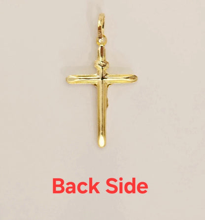 14K Yellow Gold Crucifix Cross INRI Jesus Christ Catholic Pendant - 18x26mm