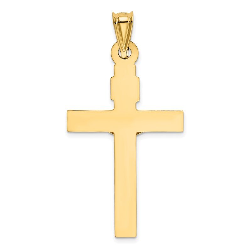 14K Two-Tone Yellow & White Gold Lightweight Crucifix Cross Charm INRI Pendant