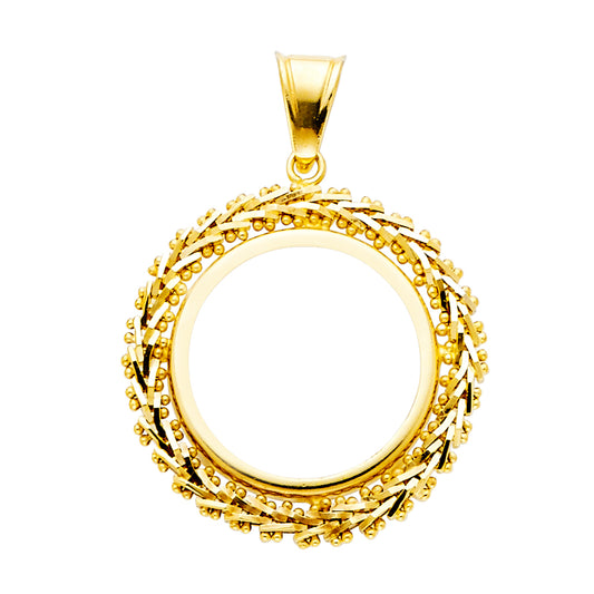 Gold pendant with intricate design on a white background available on the TX.ORO website.