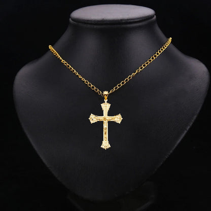 14K Yellow Gold Religious Crucifix Cross Pendant for Necklace or Chain