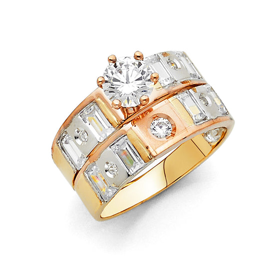 Gold ring with diamond accents on a white background availabe on TX.ORO website.