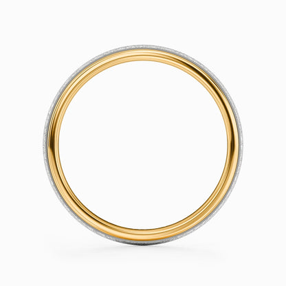 14K Two-Tone Yellow & White Gold 4mm Fancy Cut Women's Wedding Band Ring