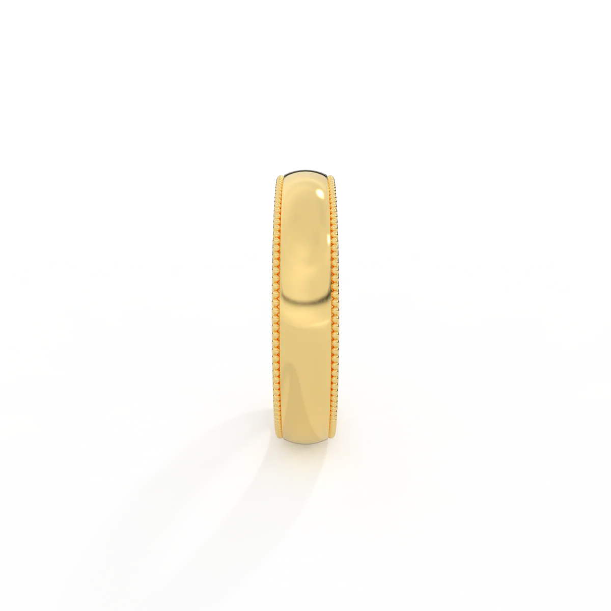 14K Yellow Gold 4mm Milgrain Women's Wedding Band Ring - Size 7