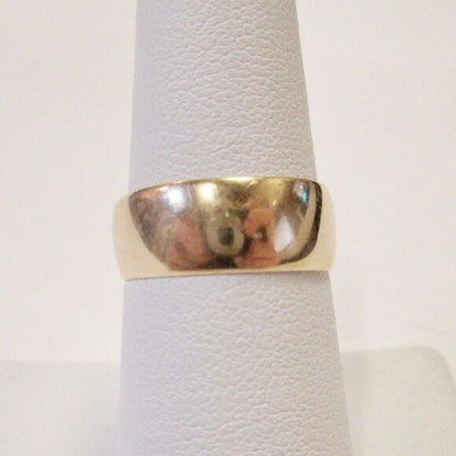 14K Yellow Gold 6mm Men's Wedding Band Plain Ring - Size 10