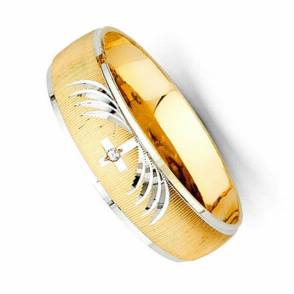 14K Two-Tone Gold Cubic Zirconia Women's Bridal Wedding Ring Set
