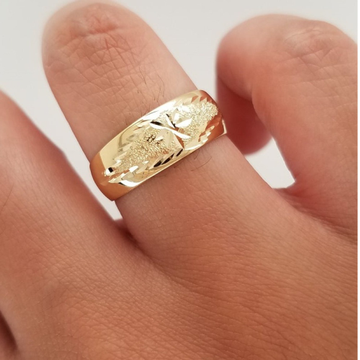 14K Yellow Gold 6mm Light Tapered Unisex Wedding Band Ring