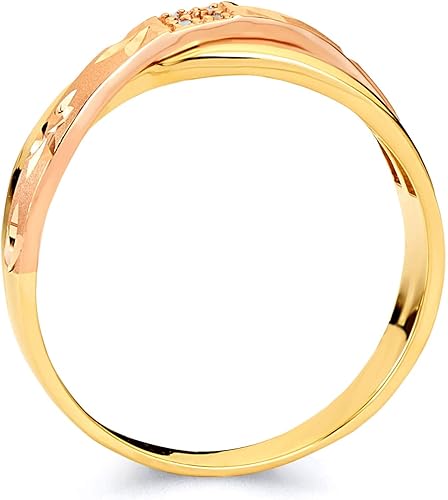 Gold ring with a white gemstone on a white background availabe on TX.ORO website.