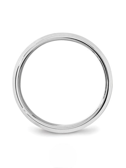 14K White Gold 5mm Cubic Zirconia Sand Polish Men's Wedding Band Ring - Size 10