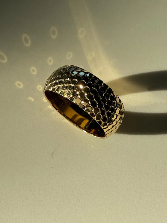 14K Yellow Gold 6mm Diamond-Cut Men's Wedding Band Ring - Size 10