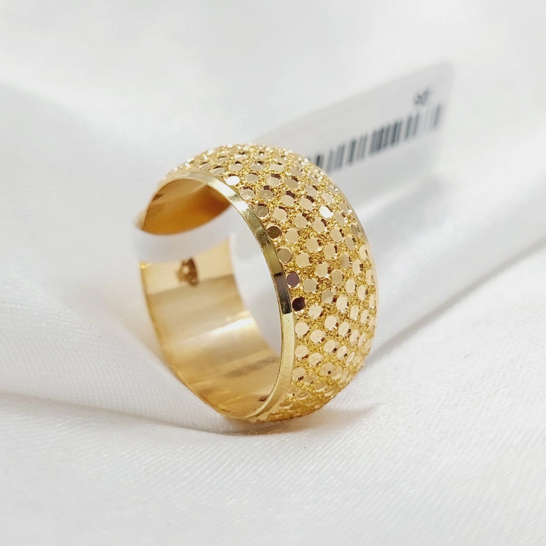14K Yellow Gold 6mm Diamond-Cut Men's Wedding Band Ring - Size 10