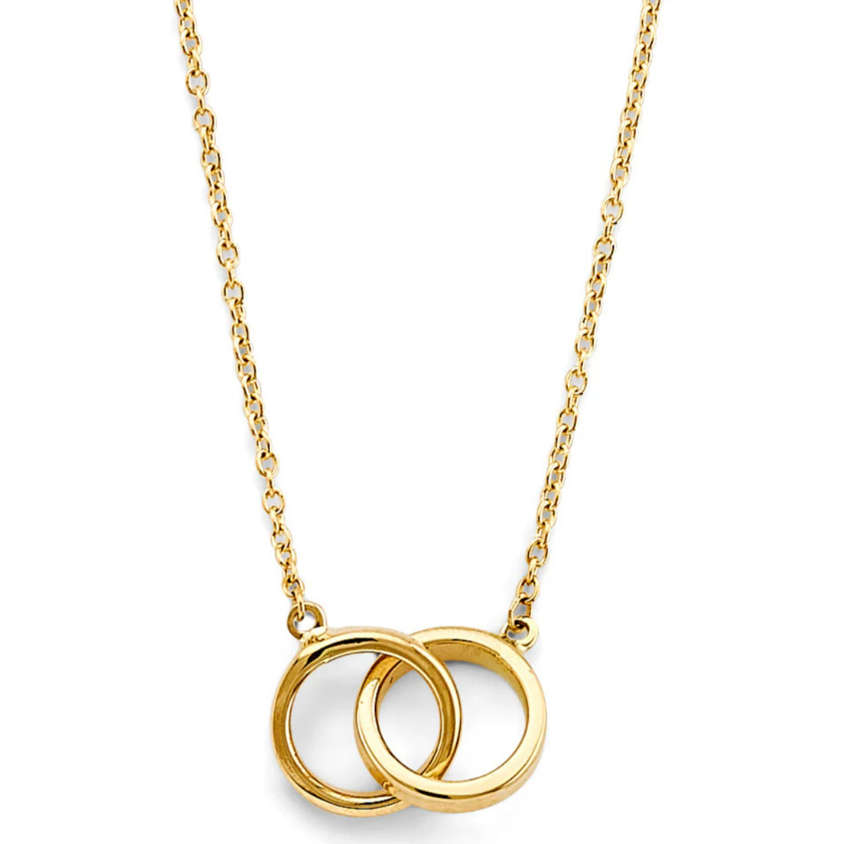 14K Yellow Gold “Together” Interlocking Pendant Necklace
