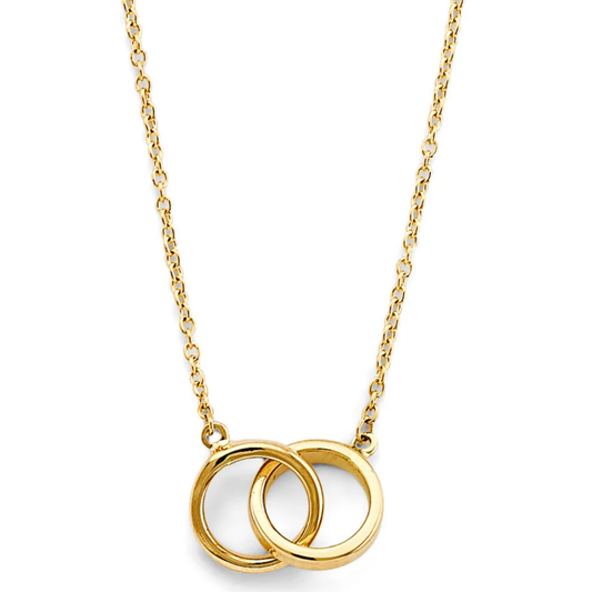 14K Yellow Gold “Together” Interlocking Pendant Necklace