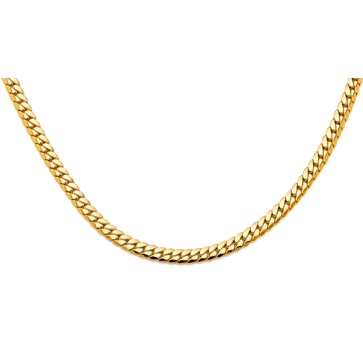 14K Yellow Gold Hollow Tight Curb Chain Necklace - Classic Men’s & Women’s Jewelry