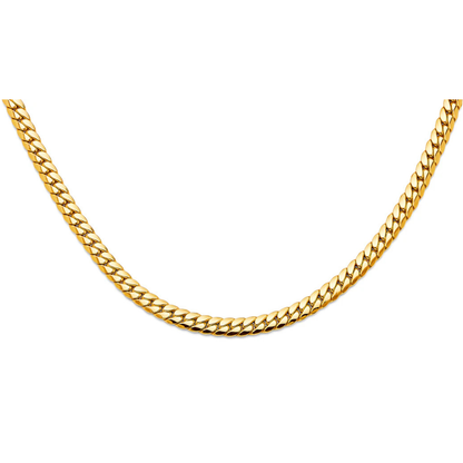 14K Yellow Gold Hollow Tight Curb Chain Necklace - Classic Men’s & Women’s Jewelry
