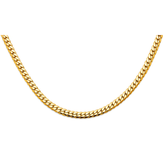 14K Yellow Gold Hollow Tight Curb Chain Necklace - Classic Men’s & Women’s Jewelry