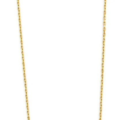 14K Two-Tone Yellow & White Gold Double Dangle Cross CZ Religious Necklace