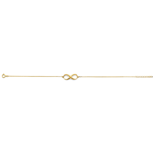 14K Yellow Gold Infinity Symbol Bracelet for Men & Women