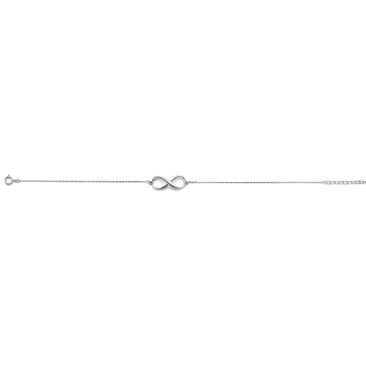 14K White Gold Infinity Symbol Chain Bracelet for Women