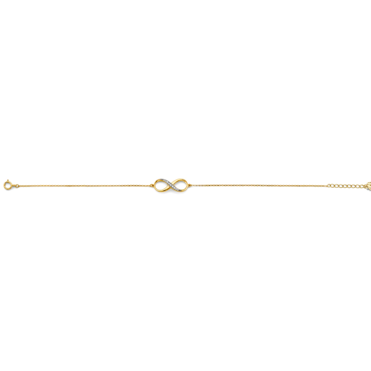 14K Yellow Gold Infinity Love Bracelet with Cubic Zirconia