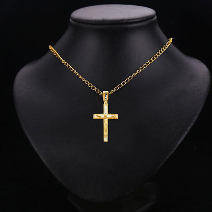 14K Two-Tone Gold Religious Jesus Crucifix Cross Charm Pendant