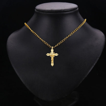 14K Yellow Gold Crucifix Cross Religious Pendant For Necklace or Chain