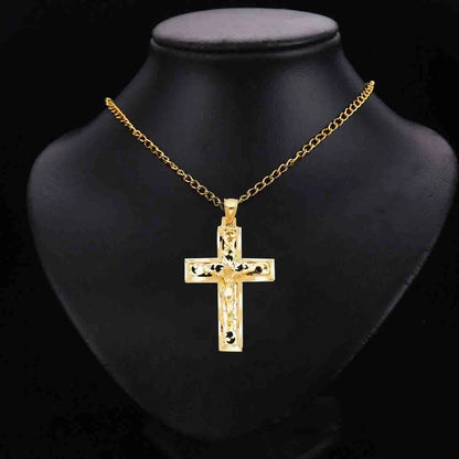 14K Yellow Gold Religious Crucifix Cross Charm Pendant