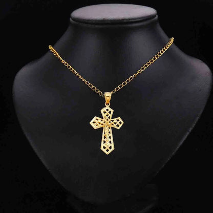 14K Yellow Gold Crucifix Cross Religious Pendant For Necklace or Chain